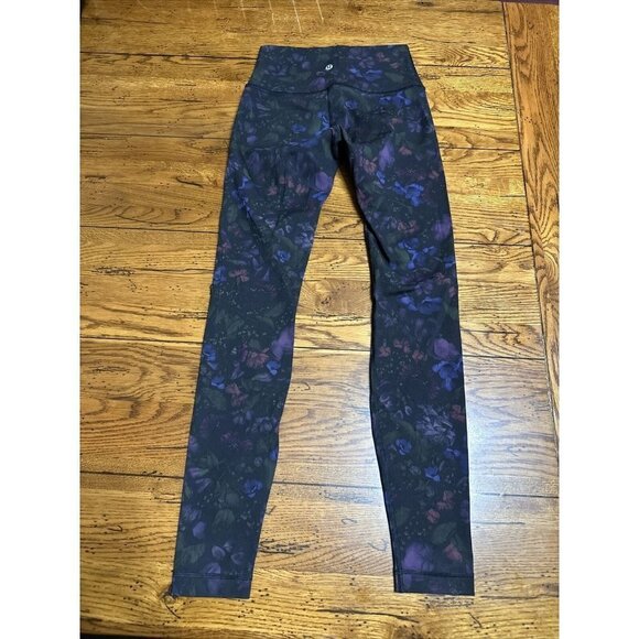 lululemon L71 Frozen Flourish Multi Wunder Under Crop LeggingFloral Print 4 - Picture 1 of 7